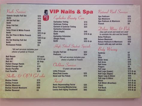 Vip Nails Prices